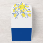 Gele citroen wijnstokken bruiloft uitnodiging en R (Buitenkant)