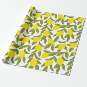 Gele citroenboom naadloos patroon cadeaupapier