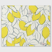 Gele citroencitrusvruchten handtekeningen cadeaupapier (Vlak)