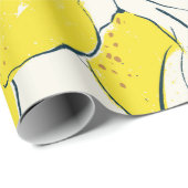 Gele citroencitrusvruchten handtekeningen cadeaupapier (Rol Hoek)