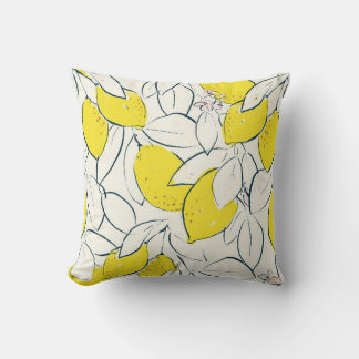 Gele citroencitrusvruchten handtekeningen kussen
