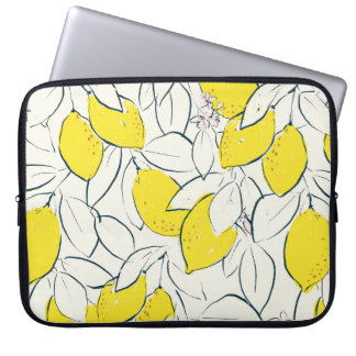 Gele citroencitrusvruchten handtekeningen  laptop sleeve