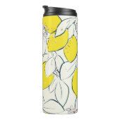 Gele citroencitrusvruchten handtekeningen  thermosbeker (Geroteerd rechts)