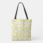 Gele citroenen aangepaste naam tote bag (Achterkant)