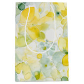 Gele Citroenen Abstracte Bruiloftsdouche Medium Cadeauzakje (Voorkant)