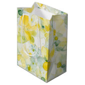 Gele Citroenen Abstracte Bruiloftsdouche Medium Cadeauzakje (Achterkant Gekanteld)