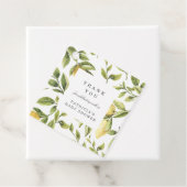 Gele citroenen blad chic Bedankt Baby Shower Bedankjes Labels (In situ)