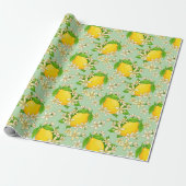 gele citroenen cadeaupapier (Uitgerold)