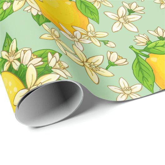 gele citroenen cadeaupapier (Rol Hoek)