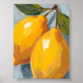 Gele Citroenen Citrus Aquarel Poster (Voorkant)