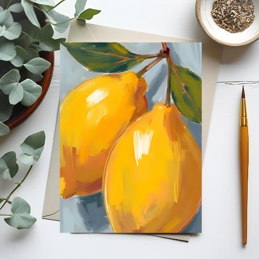 Gele Citroenen Citrus Watercolor Kaart