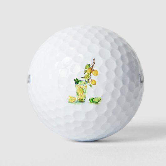 Gele citroenen Drink golfballen (Voorkant)