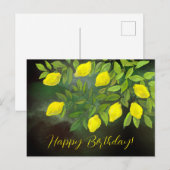 Gele citroenen en takken briefkaart (Voorkant / Achterkant)