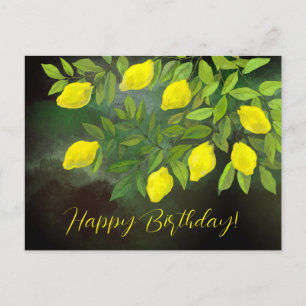 Gele citroenen en takken briefkaart