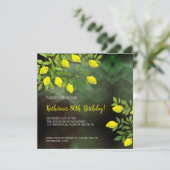 Gele citroenen en takken kaart (Staand voorkant)