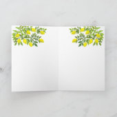 Gele citroenen en takken, Vouw Uitnodiging (Binnen)