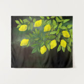 Gele citroenen en takken wandkleed (Voorkant (horizontaal))