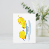 Gele citroenen fruit art briefkaart (Staand voorkant)