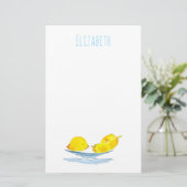 Gele citroenen fruit art briefpapier (Staand voorkant)