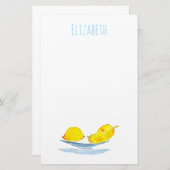 Gele citroenen fruit art briefpapier (Voorkant / Achterkant)