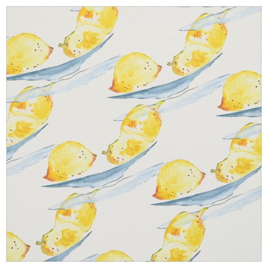 Gele citroenen fruit art stof (Swatch)