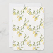 Gele Citroenen Fruit Bruiloft Kaart (Achterkant)