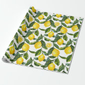 Gele Citroenen Huis Verwarming Cadeaupapier (Uitgerold)