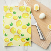 Gele citroenen keukenhanddoek (Quarter Fold)