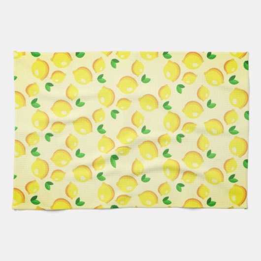 Gele citroenen keukenhanddoek (Horizontaal)