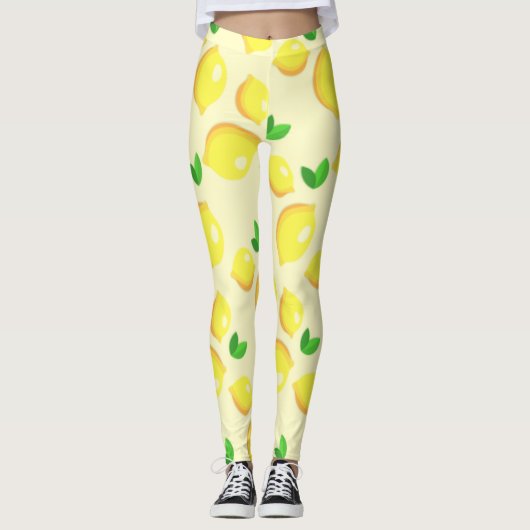 Gele citroenen Leggings (Voorkant)