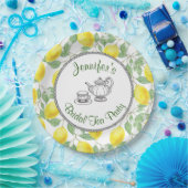 Gele citroenen met groene bladeren bruids thee par papieren bordje (Feest)