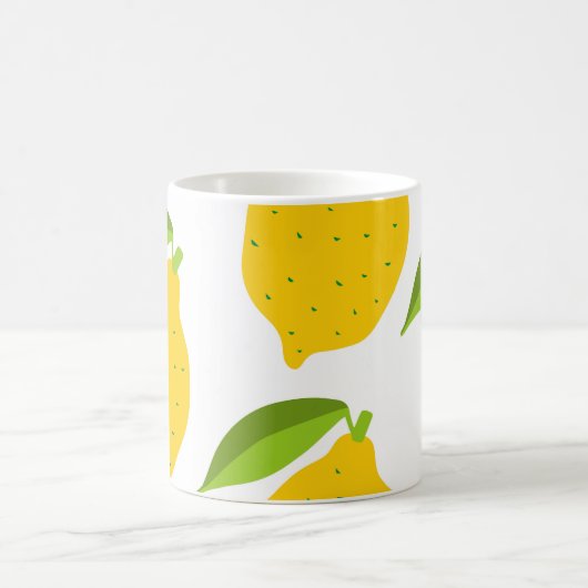 Gele citroenen, naadloos artistiek patroon. koffiemok (Center)