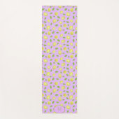 Gele Citroenen Paarse Aangepaste Monogram Yoga Mat (Voorkant)