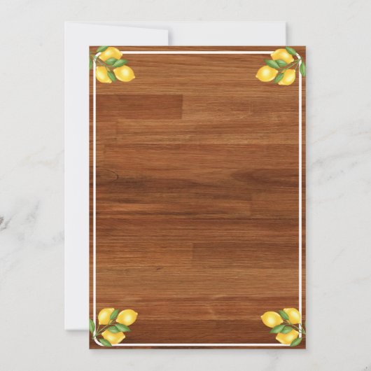 Gele citroenen Rood krab Hout Lowcountry uitnodigi Kaart (Achterkant)