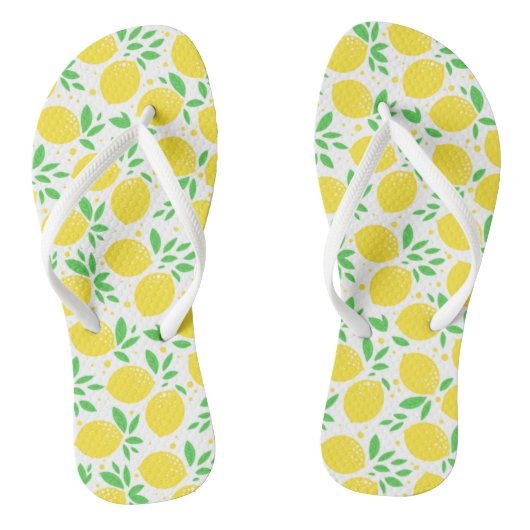 Gele citroenen teenslippers - Vruchten (Voetbed)