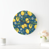 Gele citroenen: Tropisch vruchtpatroon. Grote Klok (Huis)