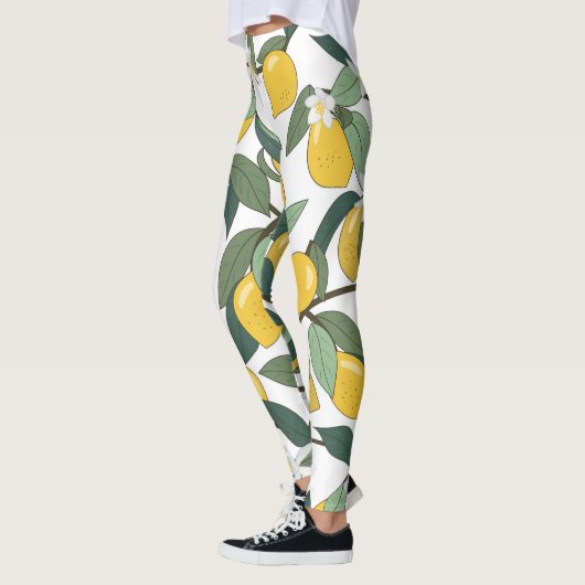 Gele citroenen, tropische naadloze print. leggings (Links)