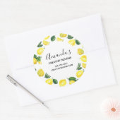 Gele citroenen Waterverf Fruit Pattern Business Ronde Sticker (Envelop)