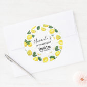 Gele citroenen Waterverf Fruit Pattern Party Ronde Sticker (Envelop)