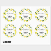 Gele citroenen Waterverf Fruit Pattern Party Ronde Sticker (Vel)