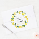 Gele citroenen Waterverf fruitpatroonzeep Ronde Sticker (Envelop)