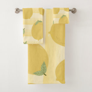 Gele citroenen zomer fruit aquarel leuk helder bad handdoek