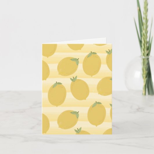 Gele Citroenen Zomer Fruit Helder Verjaardagsfeest Kaart (Voorkant)