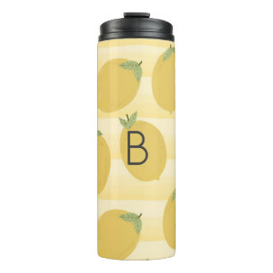 Gele citroenen zomer fruit waterverf leuk helder thermosbeker