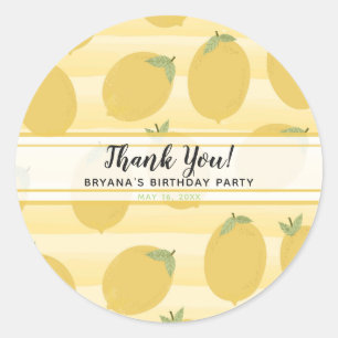 Gele citroenen zomer fruit waterverf streep favori ronde sticker