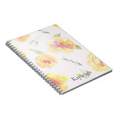 Gele citroenmelisse bloemen notitieboek (Rechterzijde)