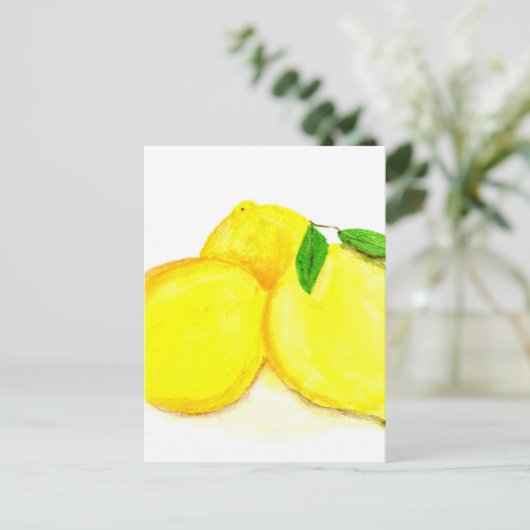 Gele citroenvruchten briefkaart (Staand voorkant)