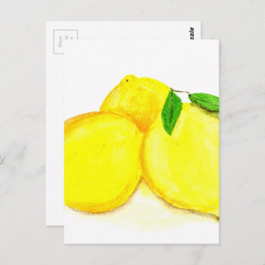 Gele citroenvruchten briefkaart (Voorkant / Achterkant)