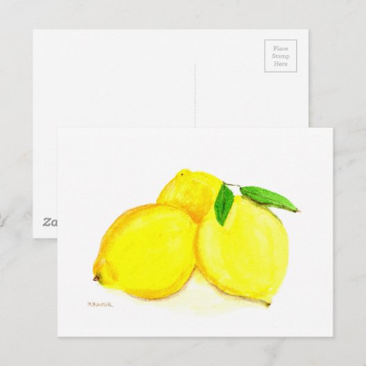 Gele citroenvruchten briefkaart (Voorkant / Achterkant)