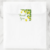 Gele Citrus dank u citroen groene bruiloft Vierkante Sticker (Tas)